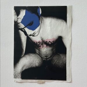 Black and White photo with overlay collage gay interest “Lazy Boy”